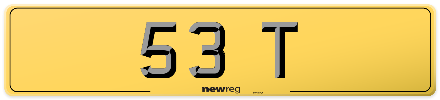 53 T Rear Number Plate