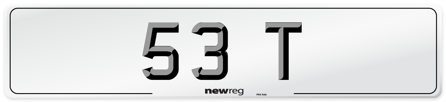 53 T Front Number Plate