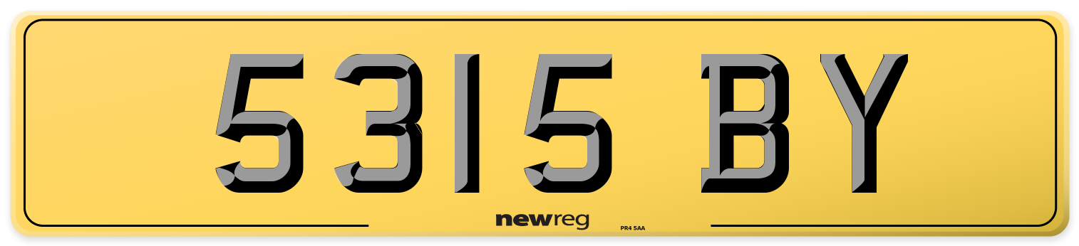 5315 BY Rear Number Plate