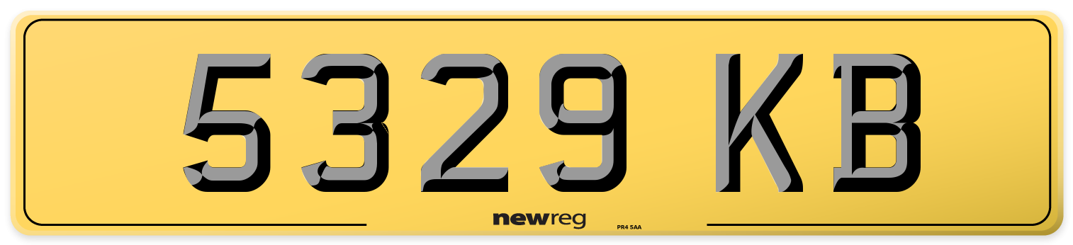 5329 KB Rear Number Plate