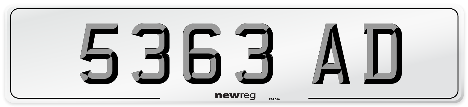 5363 AD Front Number Plate