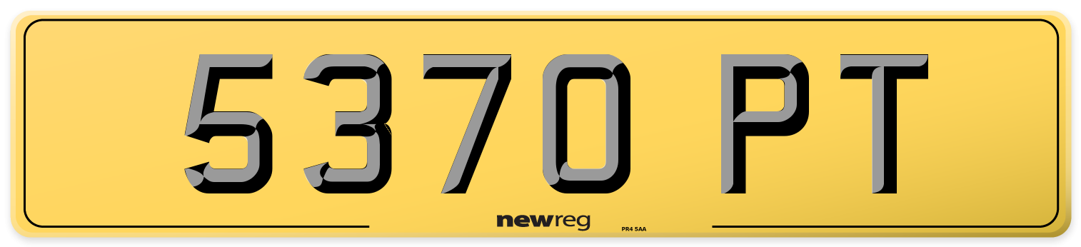 5370 PT Rear Number Plate