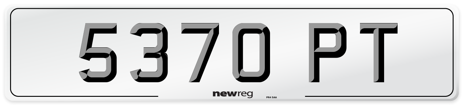 5370 PT Front Number Plate