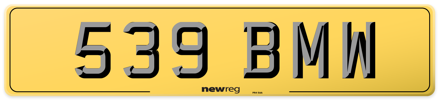 539 BMW Rear Number Plate