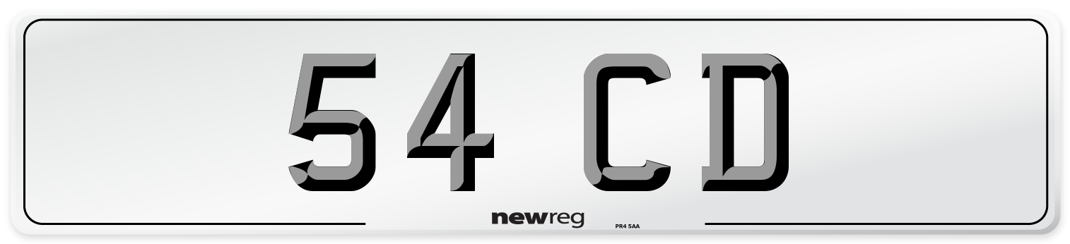 54 CD Front Number Plate