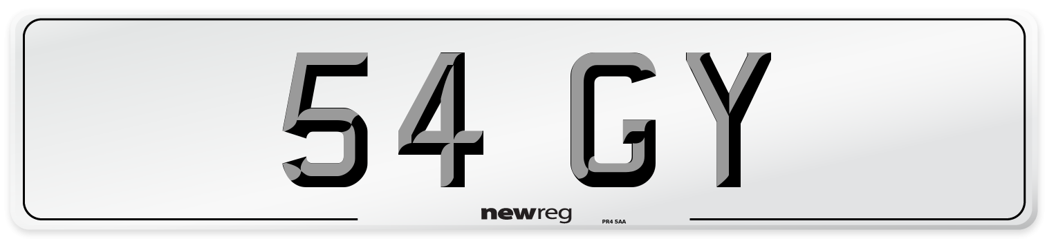 54 GY Front Number Plate