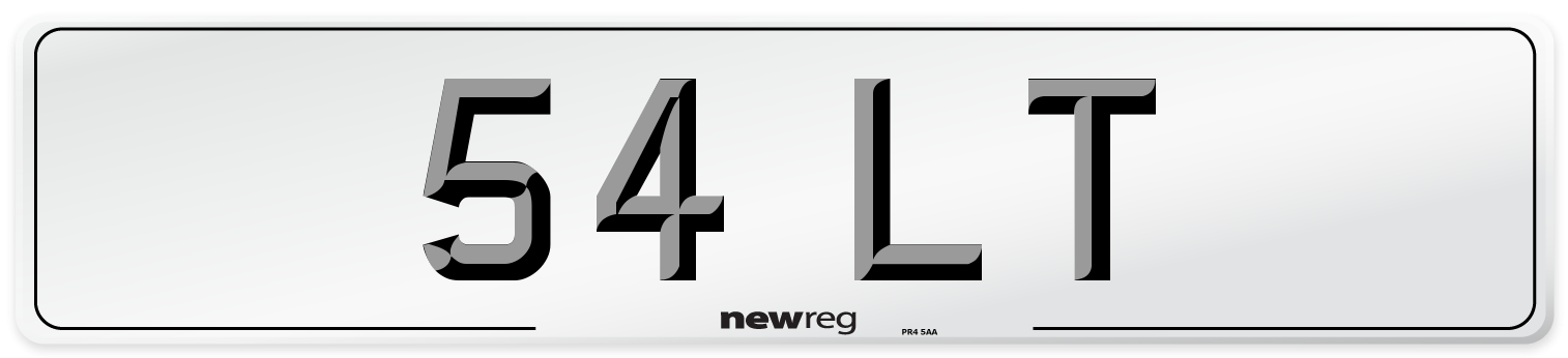 54 LT Front Number Plate