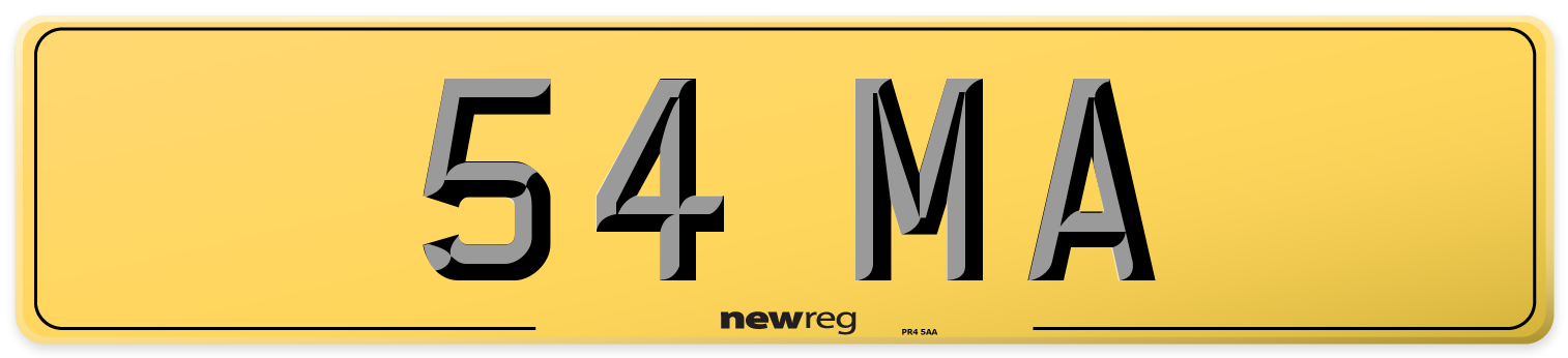54 MA Rear Number Plate