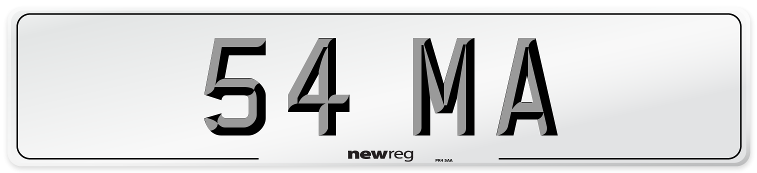 54 MA Front Number Plate