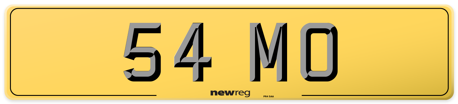 54 MO Rear Number Plate