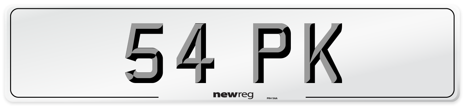 54 PK Front Number Plate