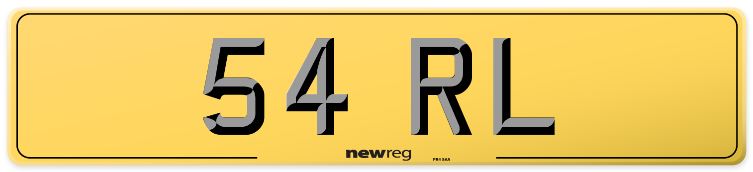 54 RL Rear Number Plate