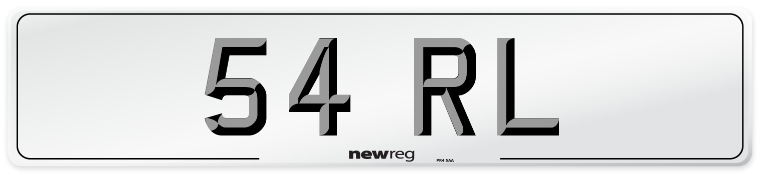 54 RL Front Number Plate