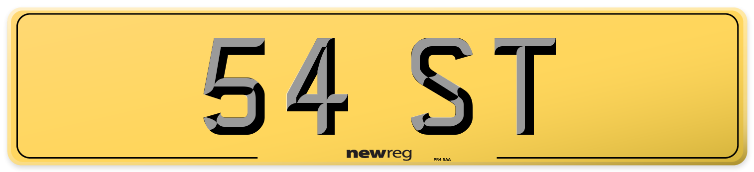 54 ST Rear Number Plate