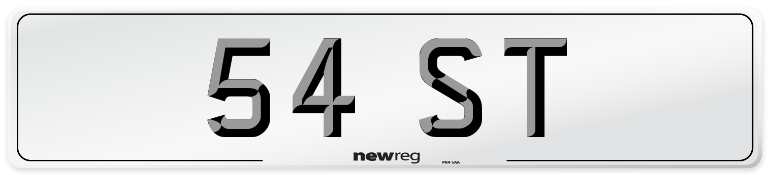 54 ST Front Number Plate