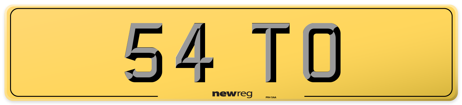 54 TO Rear Number Plate