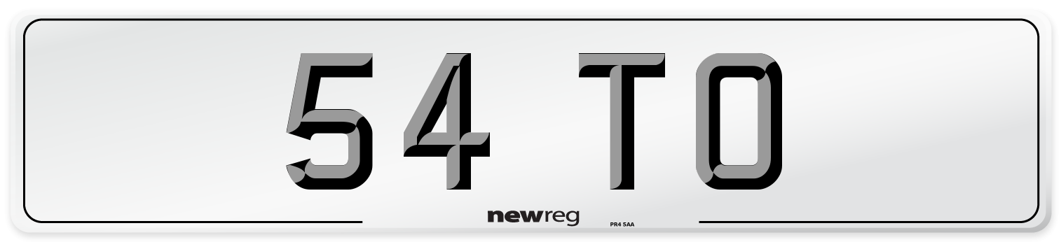 54 TO Front Number Plate