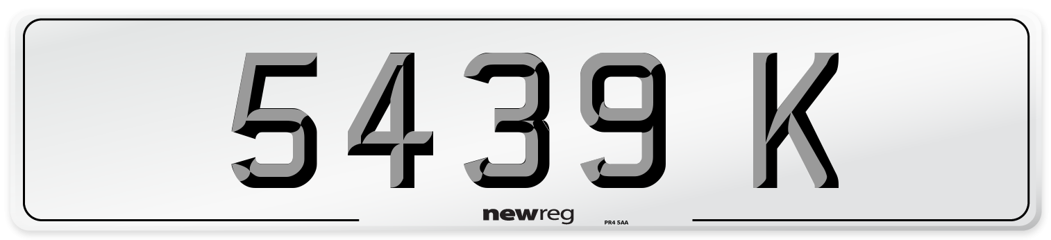 5439 K Front Number Plate