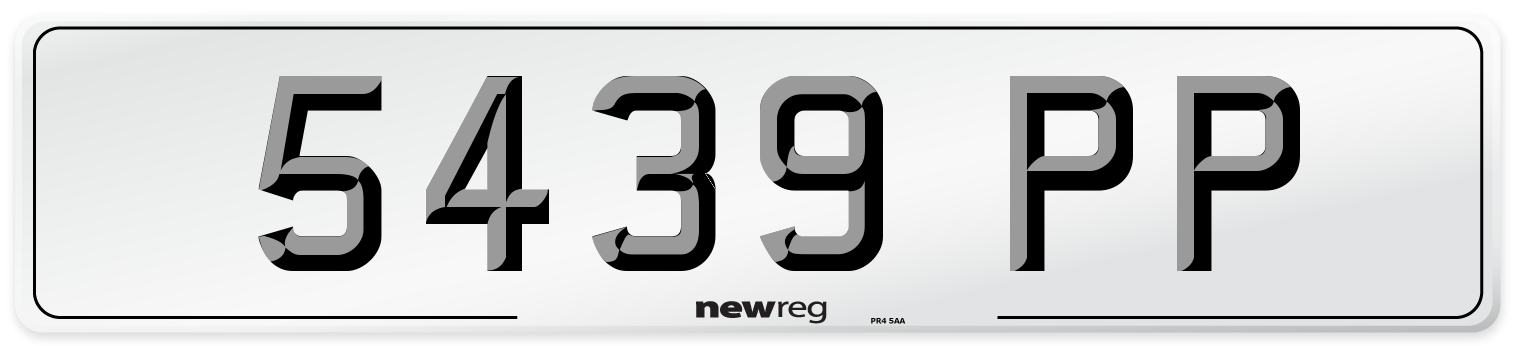 5439 PP Front Number Plate