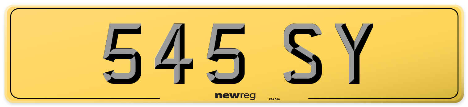 545 SY Rear Number Plate