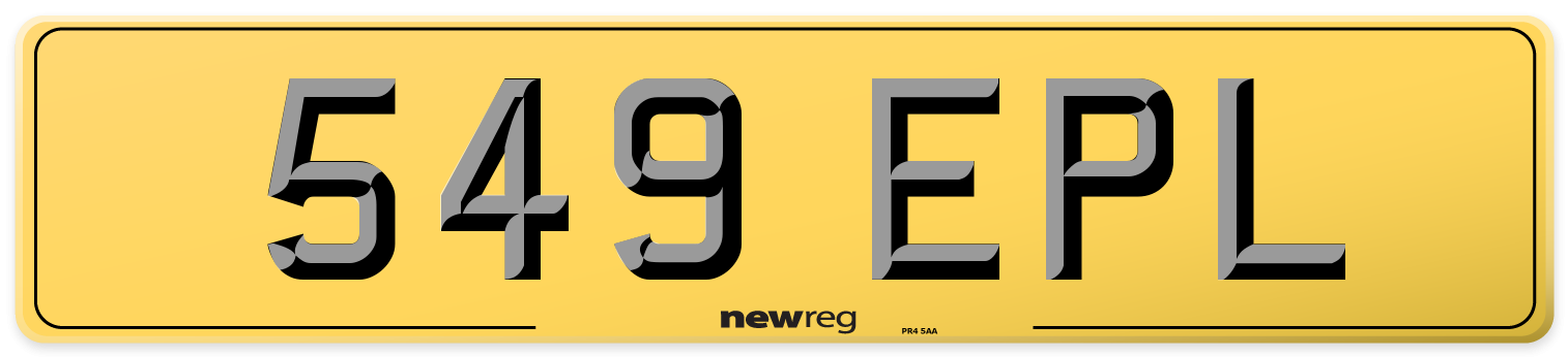 549 EPL Rear Number Plate