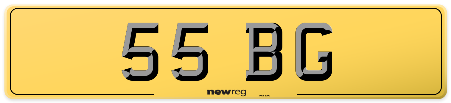 55 BG Rear Number Plate
