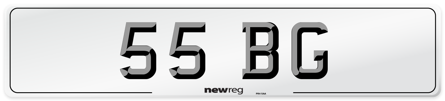 55 BG Front Number Plate