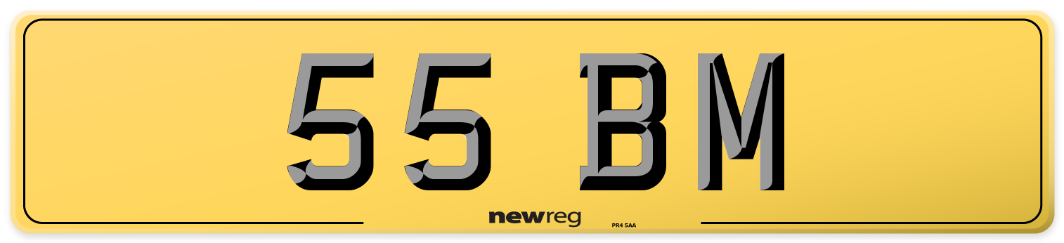 55 BM Rear Number Plate