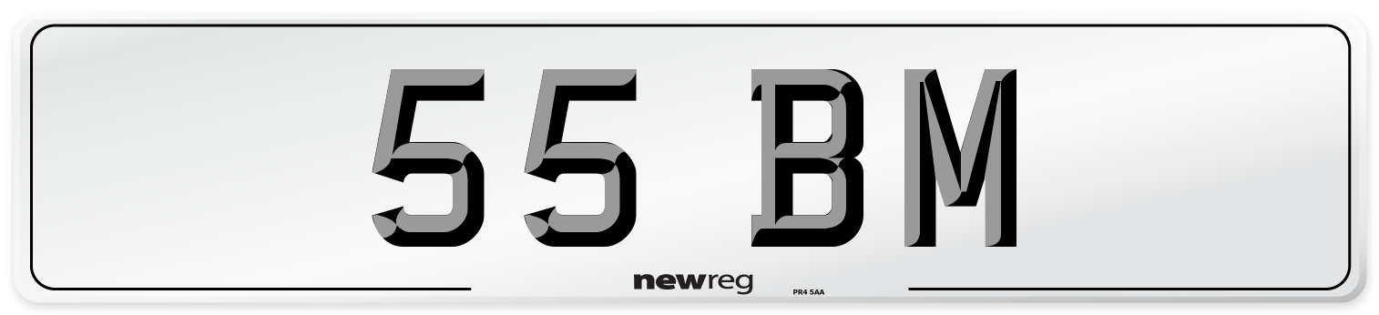 55 BM Front Number Plate