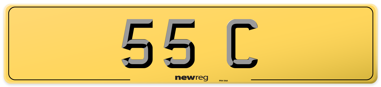 55 C Rear Number Plate