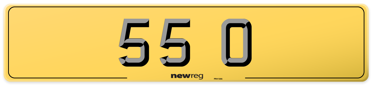 55 O Rear Number Plate
