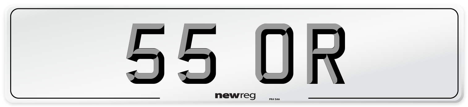 55 OR Front Number Plate