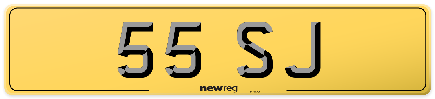 55 SJ Rear Number Plate