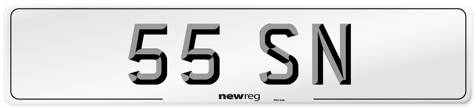 55 SN Front Number Plate