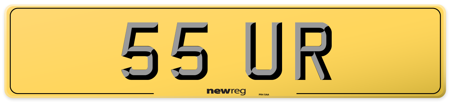 55 UR Rear Number Plate