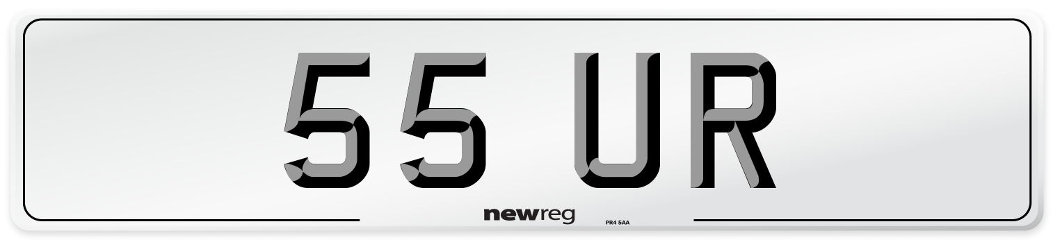 55 UR Front Number Plate