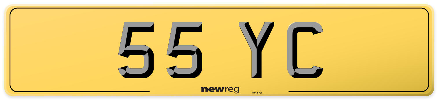 55 YC Rear Number Plate