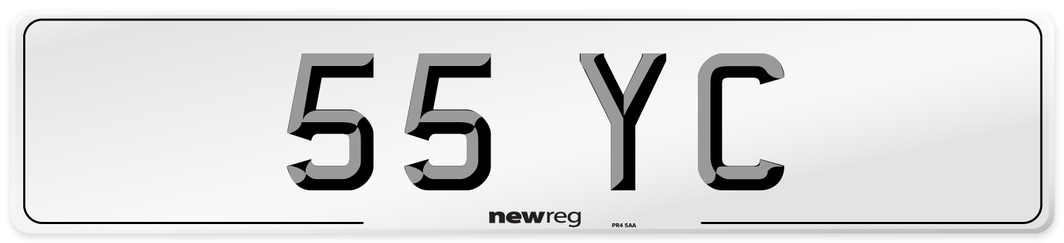 55 YC Front Number Plate
