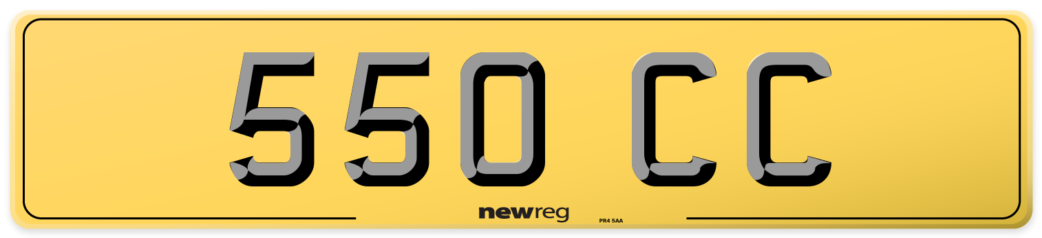 550 CC Rear Number Plate