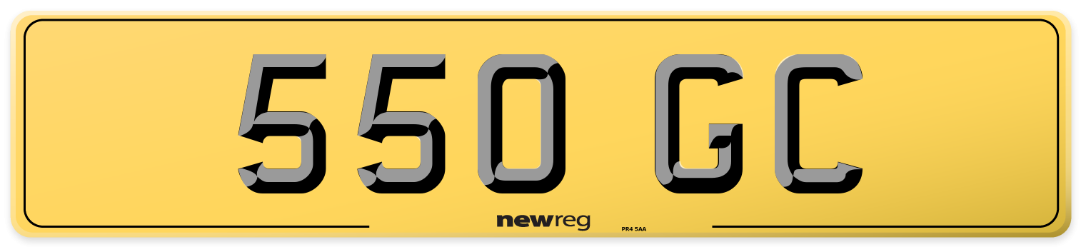 550 GC Rear Number Plate