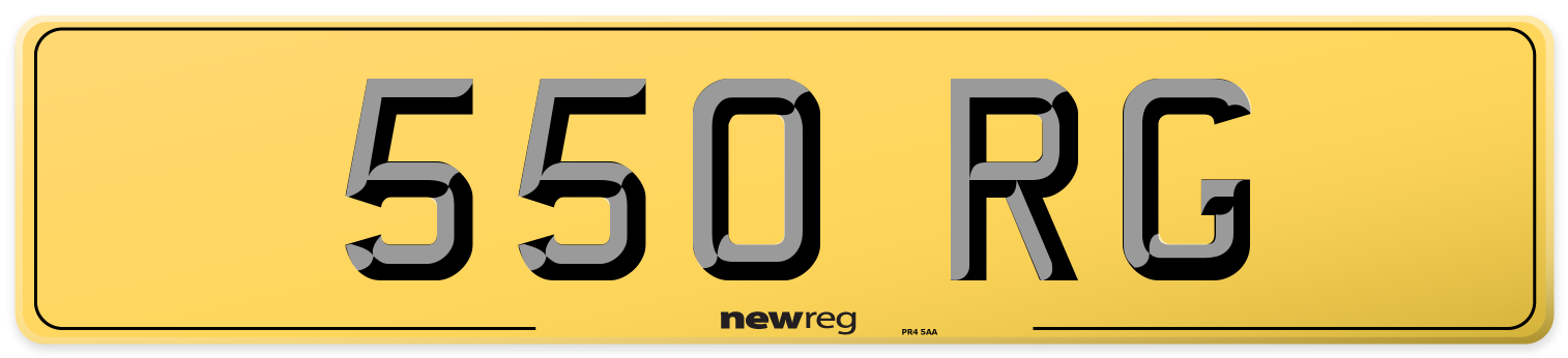 550 RG Rear Number Plate