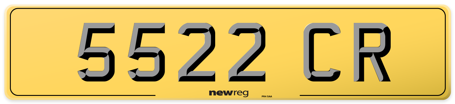 5522 CR Rear Number Plate