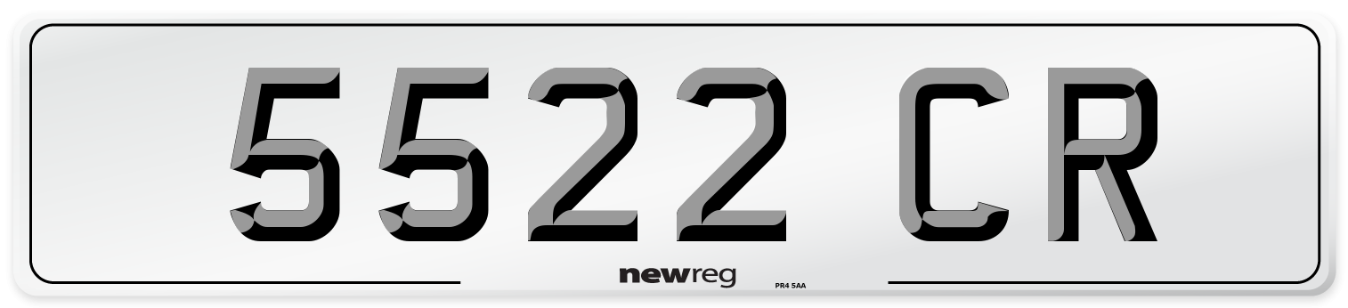5522 CR Front Number Plate