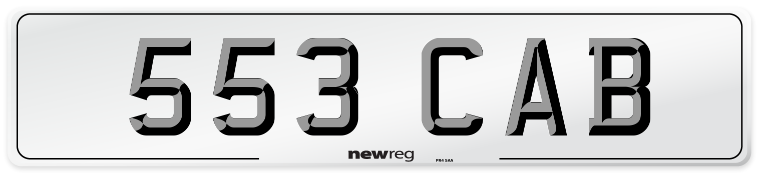 553 CAB Front Number Plate