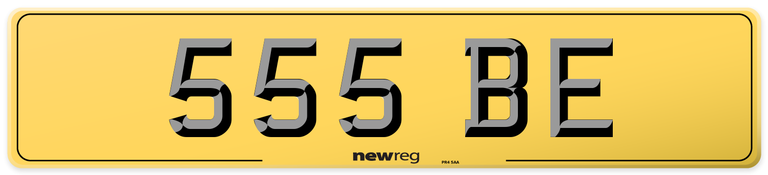 555 BE Rear Number Plate