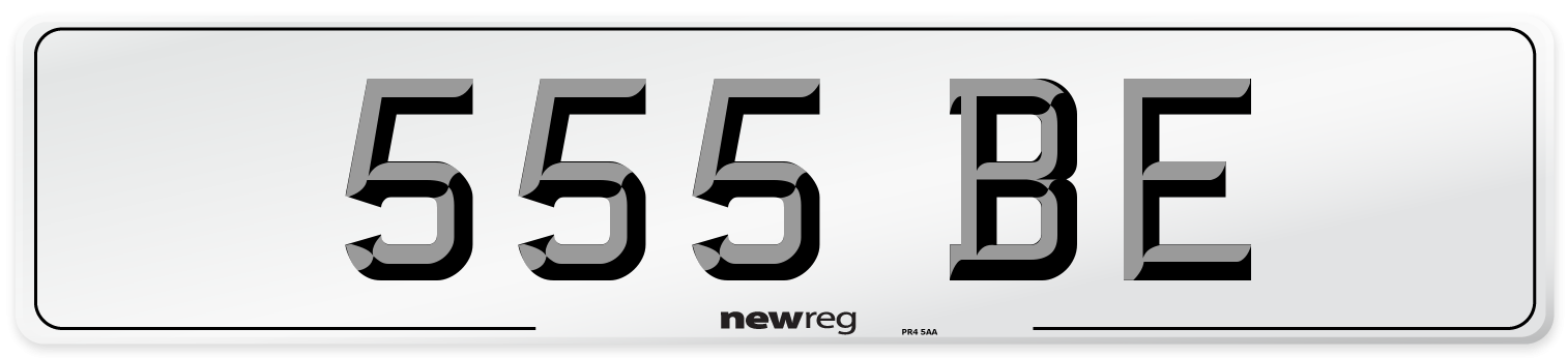 555 BE Front Number Plate