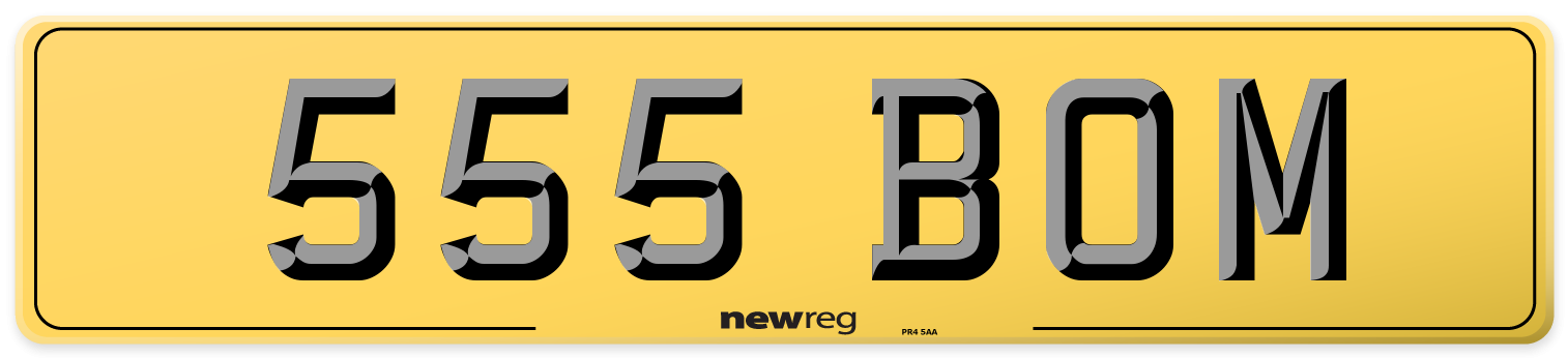 555 BOM Rear Number Plate