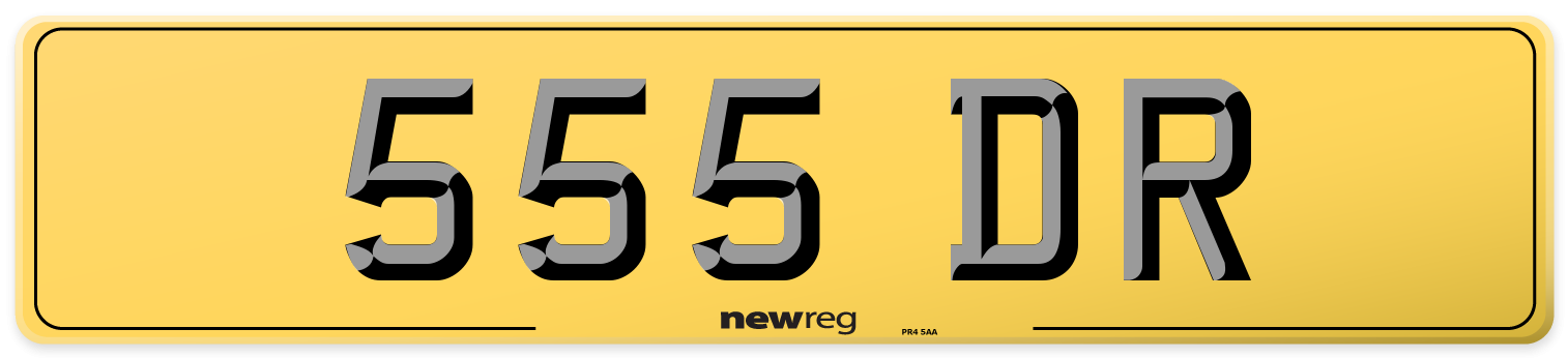 555 DR Rear Number Plate