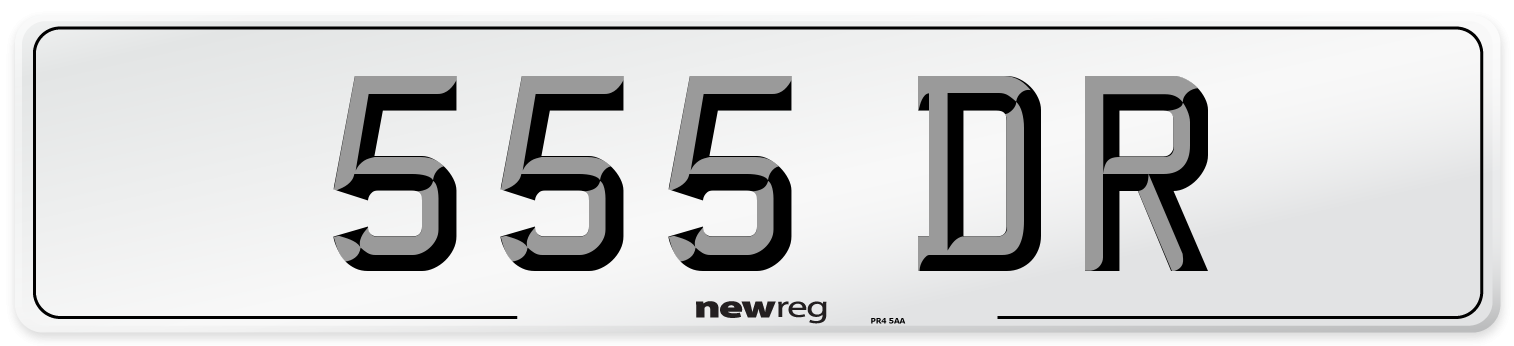 555 DR Front Number Plate