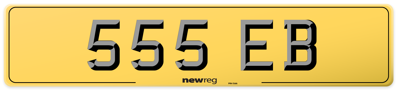 555 EB Rear Number Plate